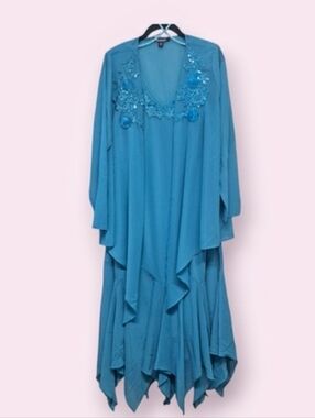 NEW Roaman's 2pc dress Handkerchief Hem Lace Sequins 16W